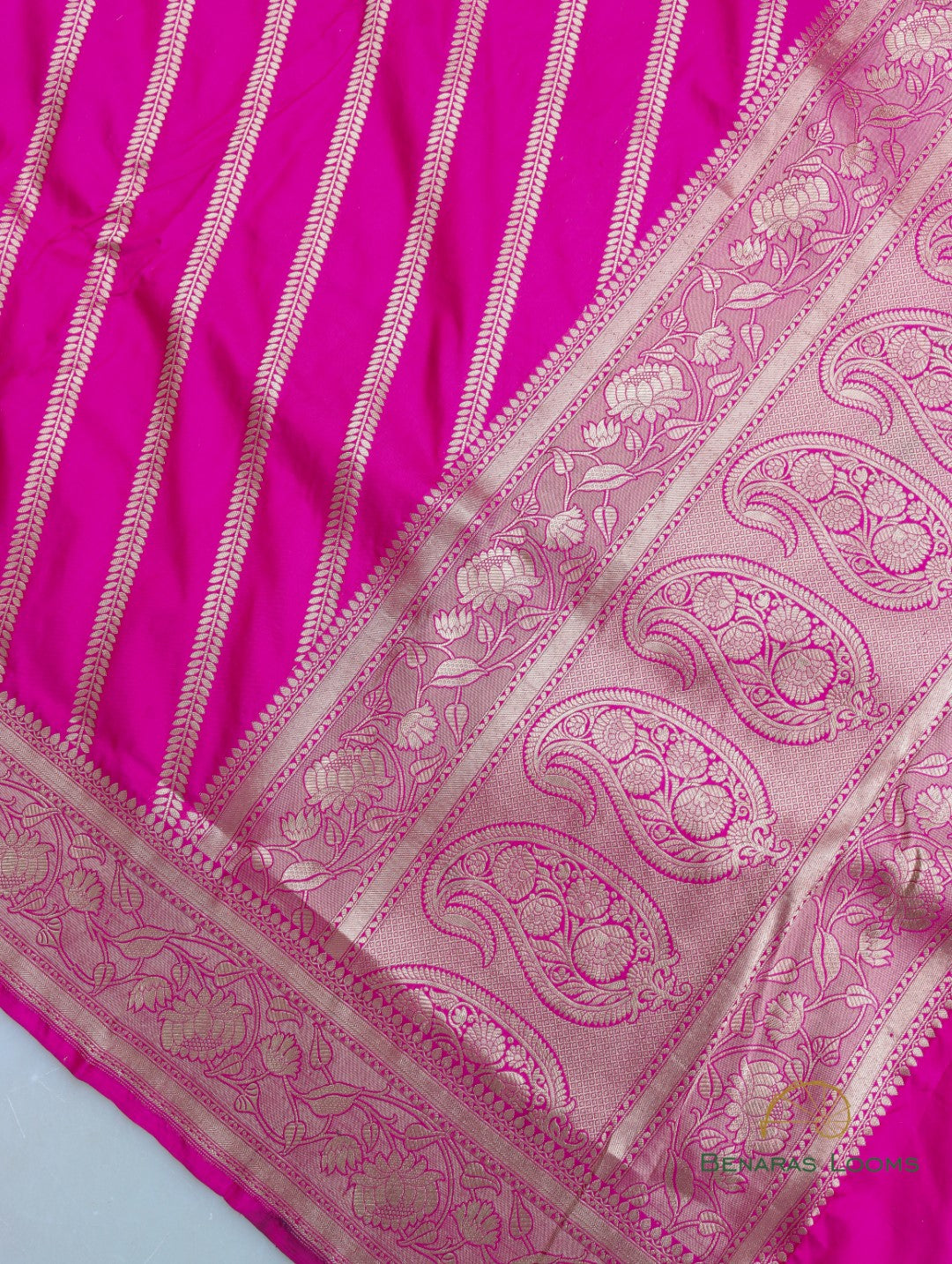 Kanika Pink Handwoven Pure Silk Banarasi Rangkaat Lehenga