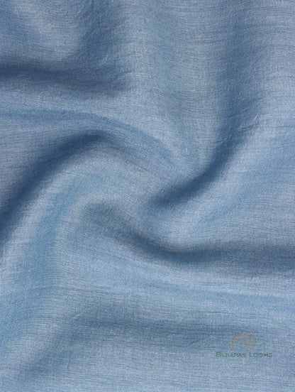 Blue Handwoven Pure Silk Banarasi Suit Fabric