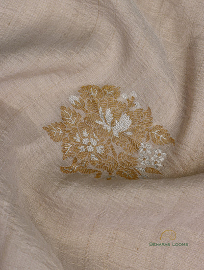 Dyeable Handwoven Pure Tussar Silk Banarasi Saree