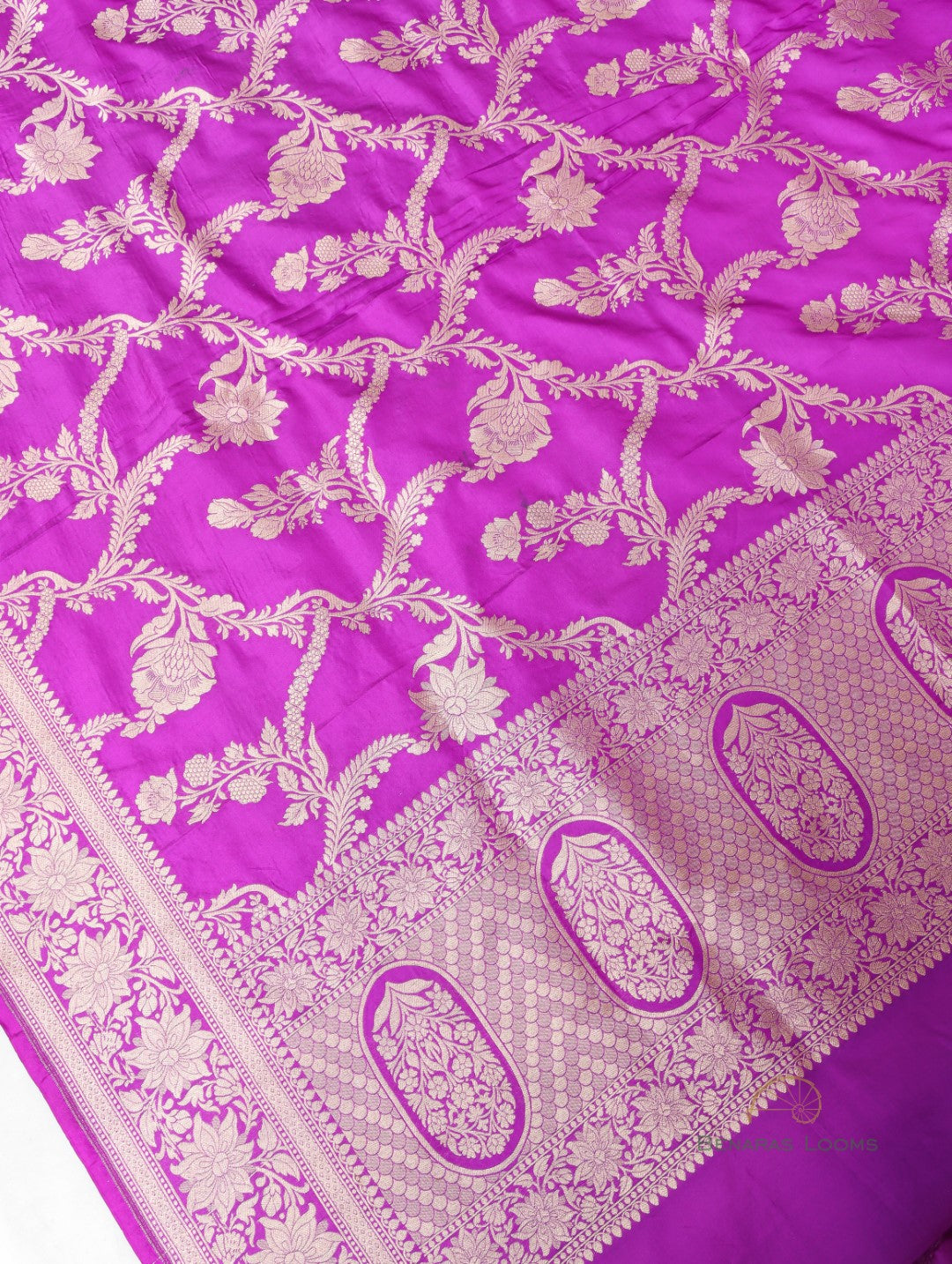 Eesha Purple Handwoven Pure Silk Banarasi Lehenga