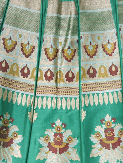 Swara Green Handwoven Pure Silk Banarasi Lehenga