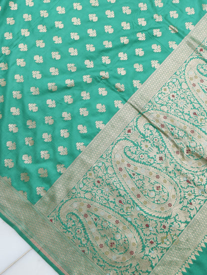 Swara Green Handwoven Pure Silk Banarasi Lehenga