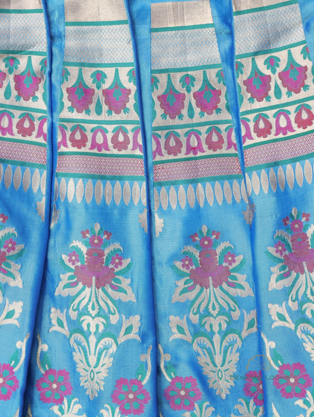 Swara Blue Handwoven Pure Silk Banarasi Lehenga