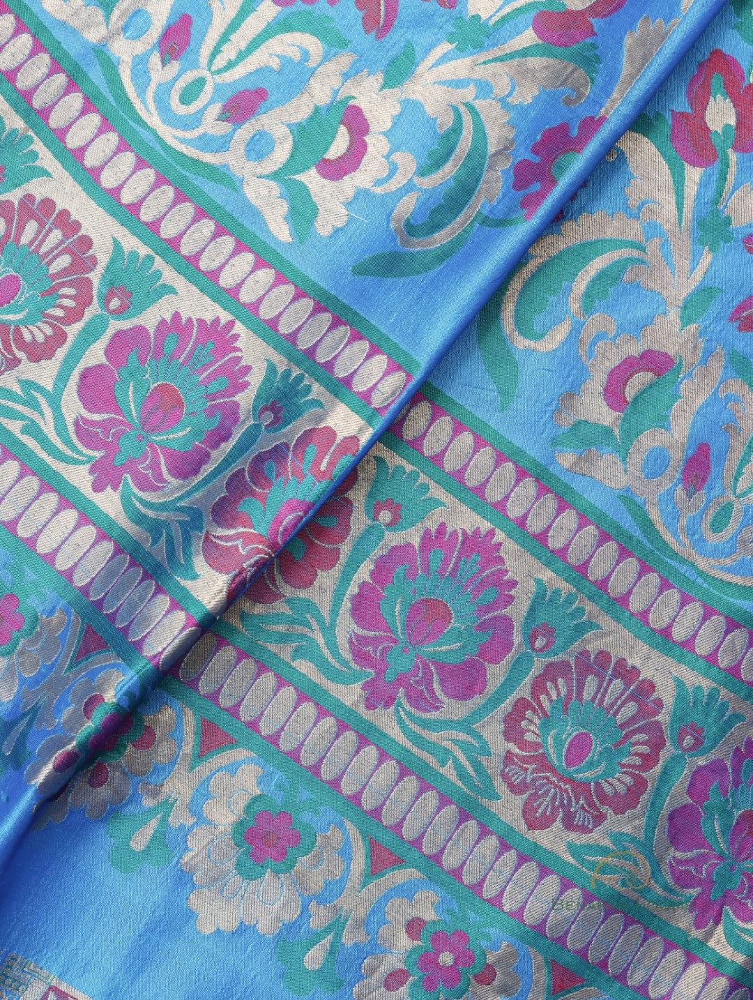 Swara Blue Handwoven Pure Silk Banarasi Lehenga