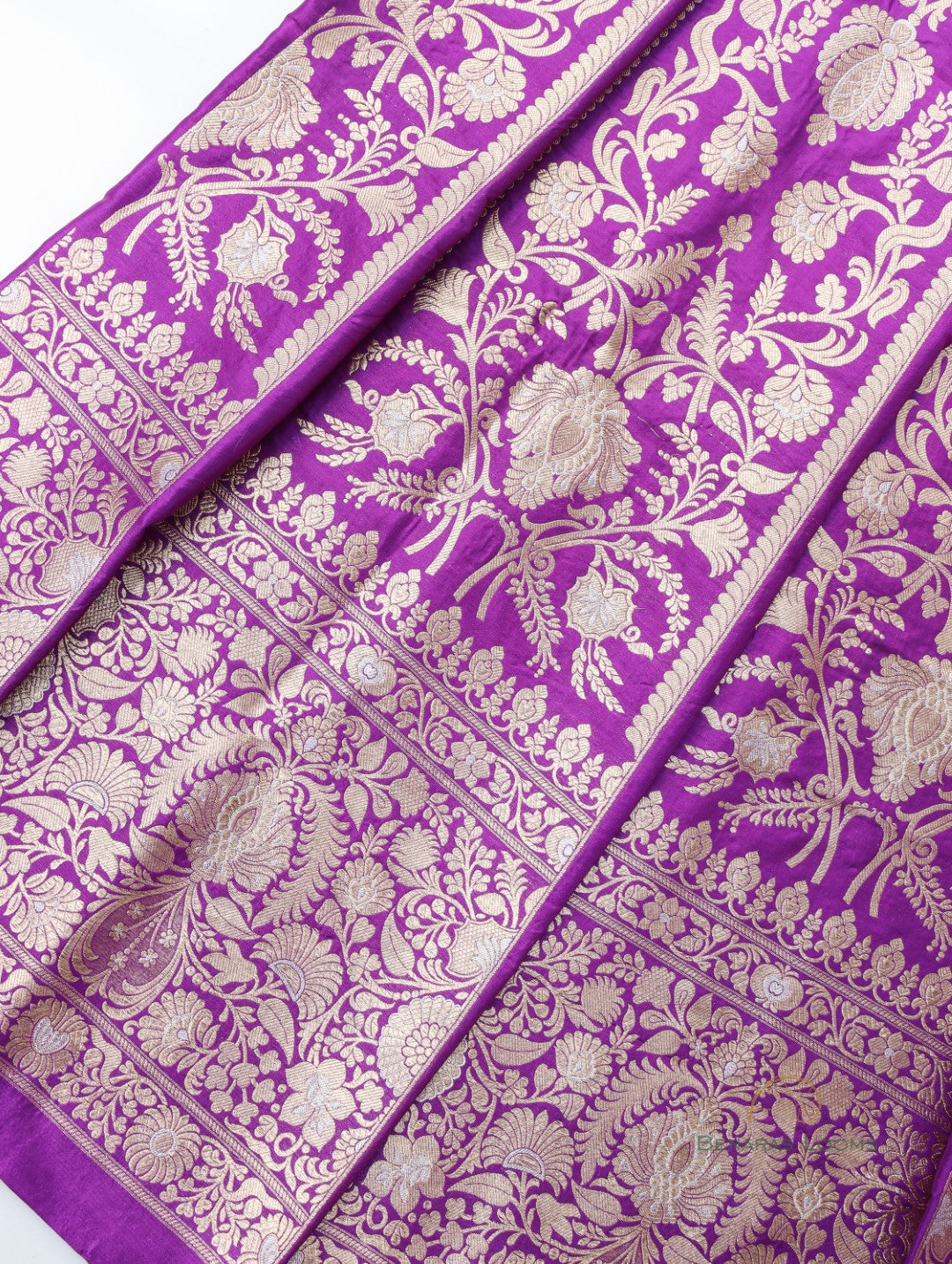 Mira Purple Handwoven Pure Silk Banarasi Lehenga