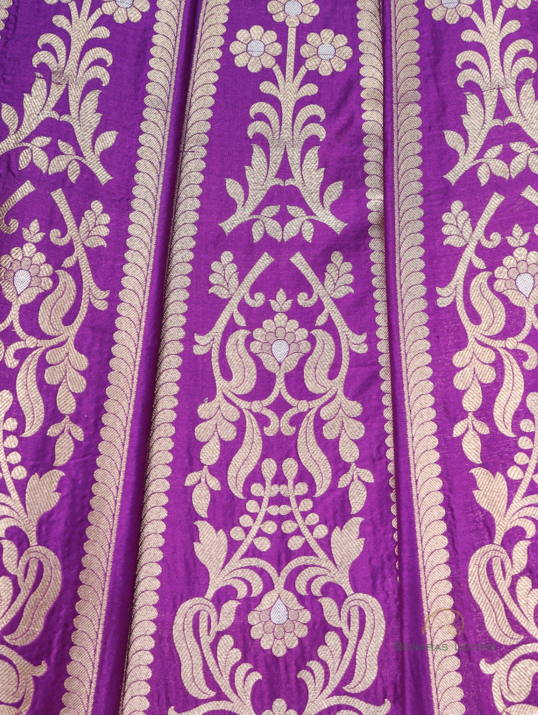 Mira Purple Handwoven Pure Silk Banarasi Lehenga