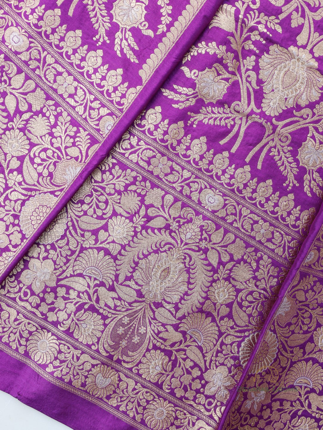 Mira Purple Handwoven Pure Silk Banarasi Lehenga