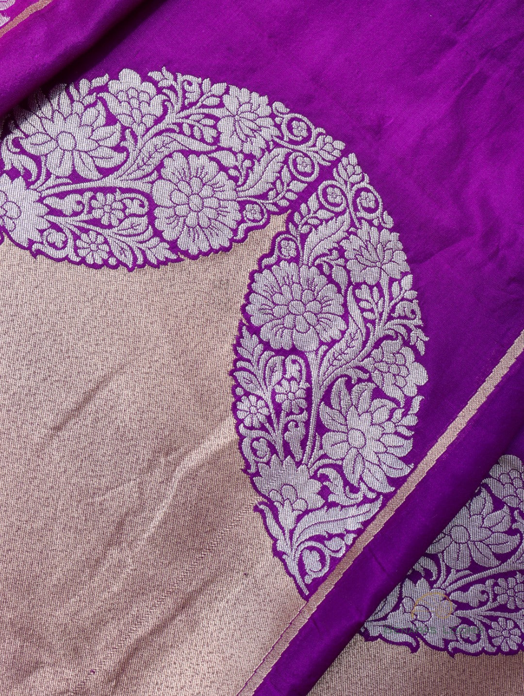 Saanvi Purple Handwoven Pure Silk Banarasi Lehenga
