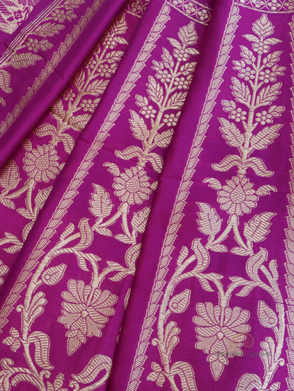 Vibha Purple Handwoven Pure Kataan Silk Banarasi Lehenga