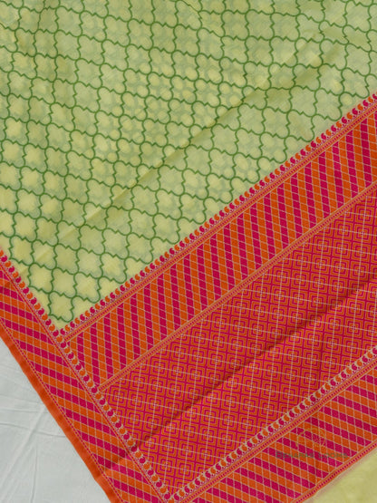 Yellow Cotton Silk Three Piece Unstitched Suit Fabric