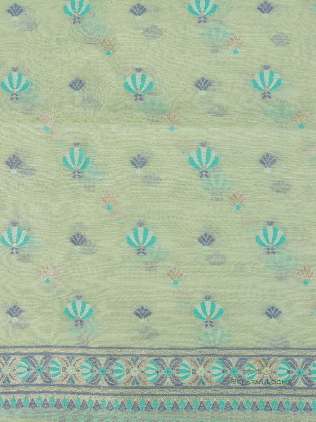 Lime Green No Zari Unstitched Banarasi Suit Fabric