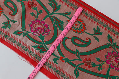 Red Banarasi Border 10 inch