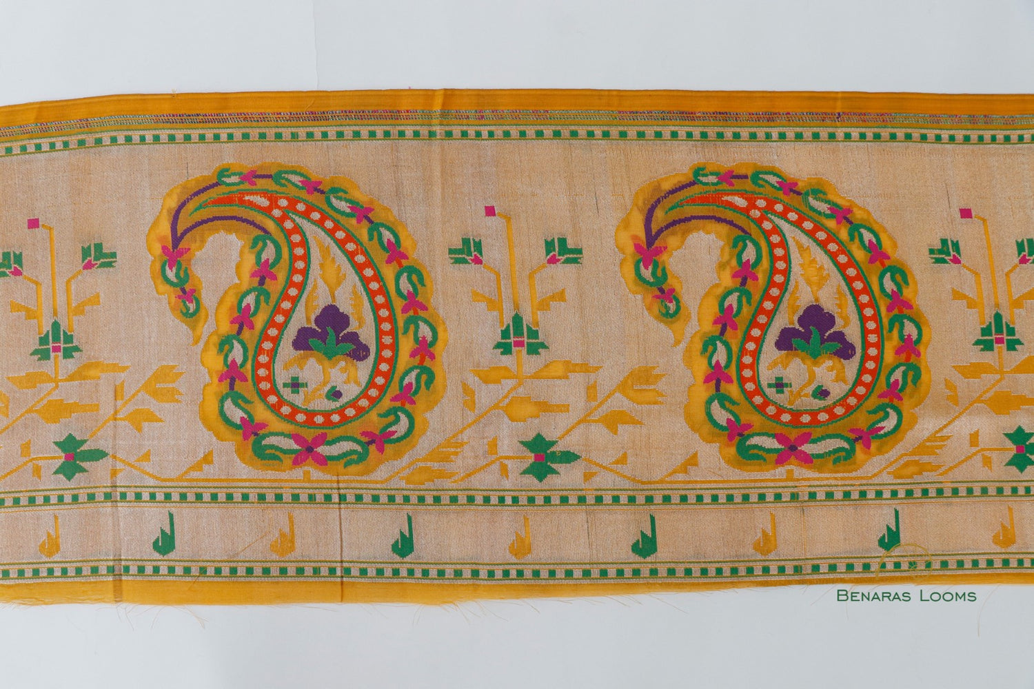 Yellow Banarasi Border 10 inch