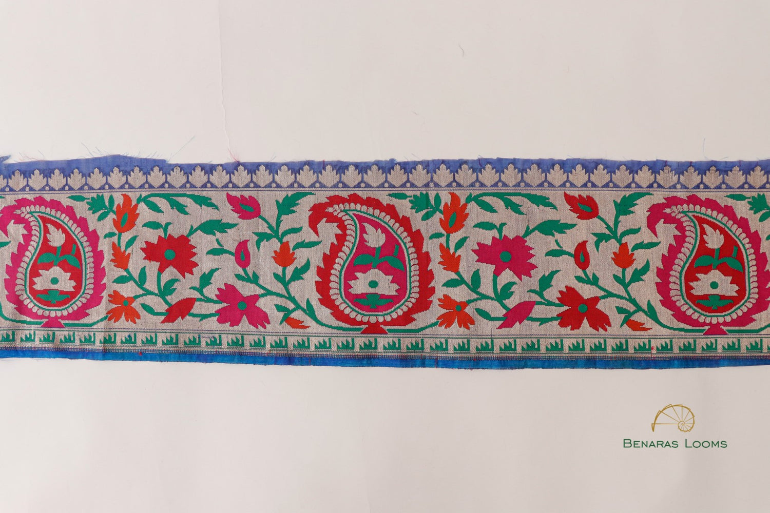 Blue Banarasi Border 7 Inch