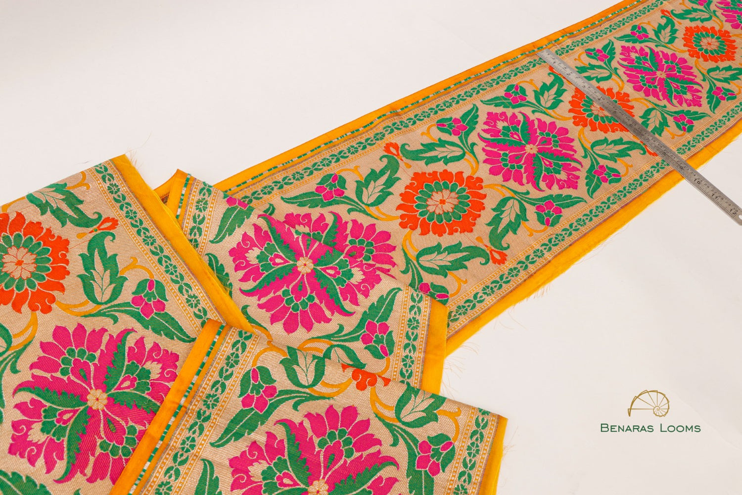 Yellow Banarasi Border 10 Inch
