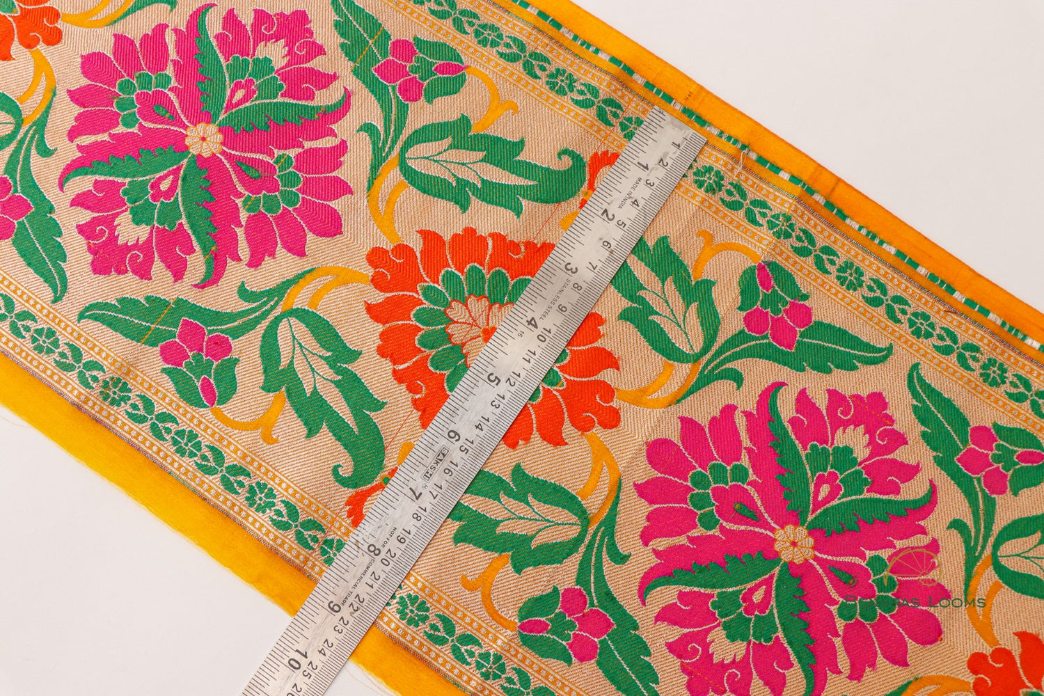 Yellow Banarasi Border 10 Inch