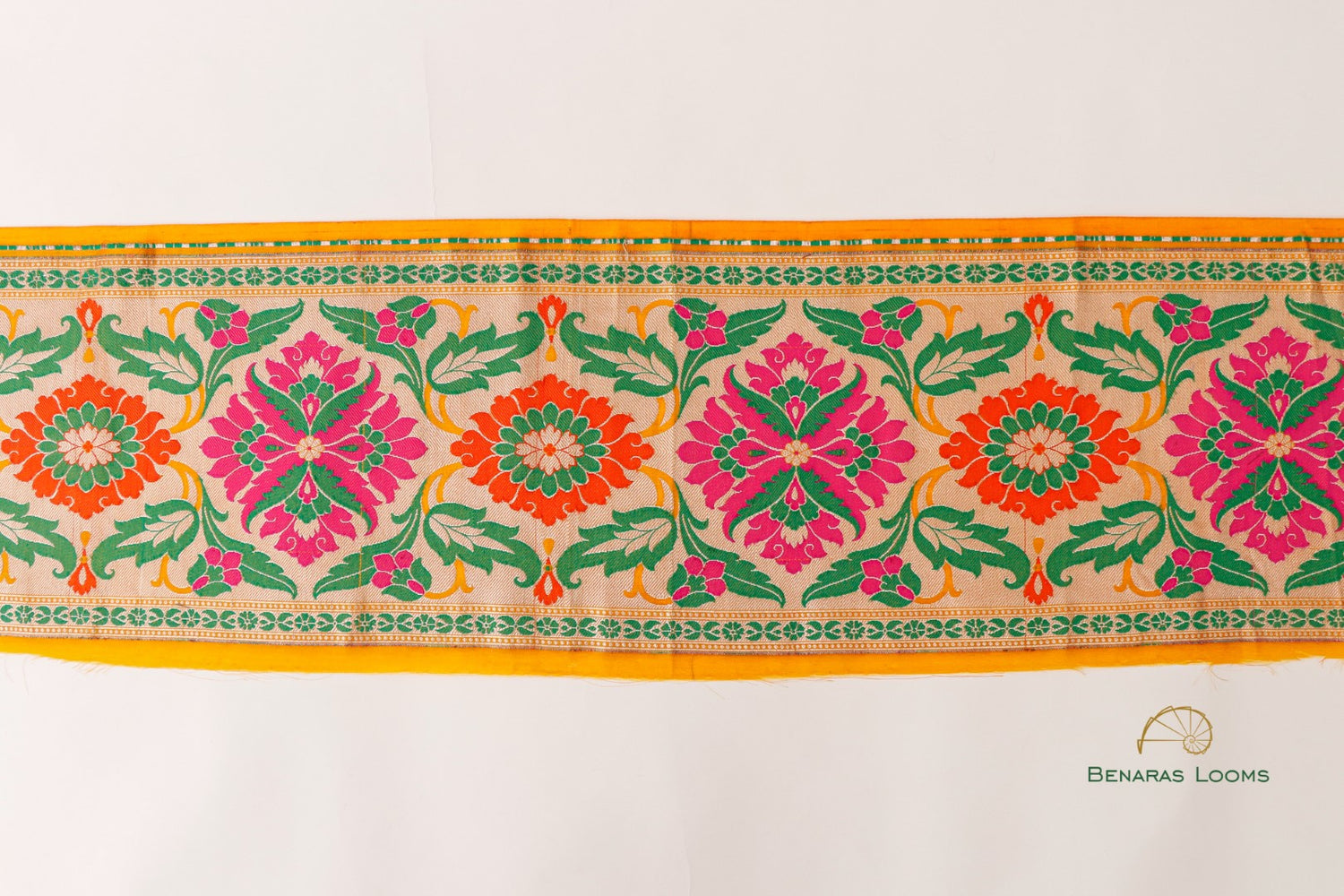Yellow Banarasi Border 10 Inch