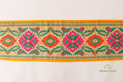 Yellow Banarasi Border 10 Inch