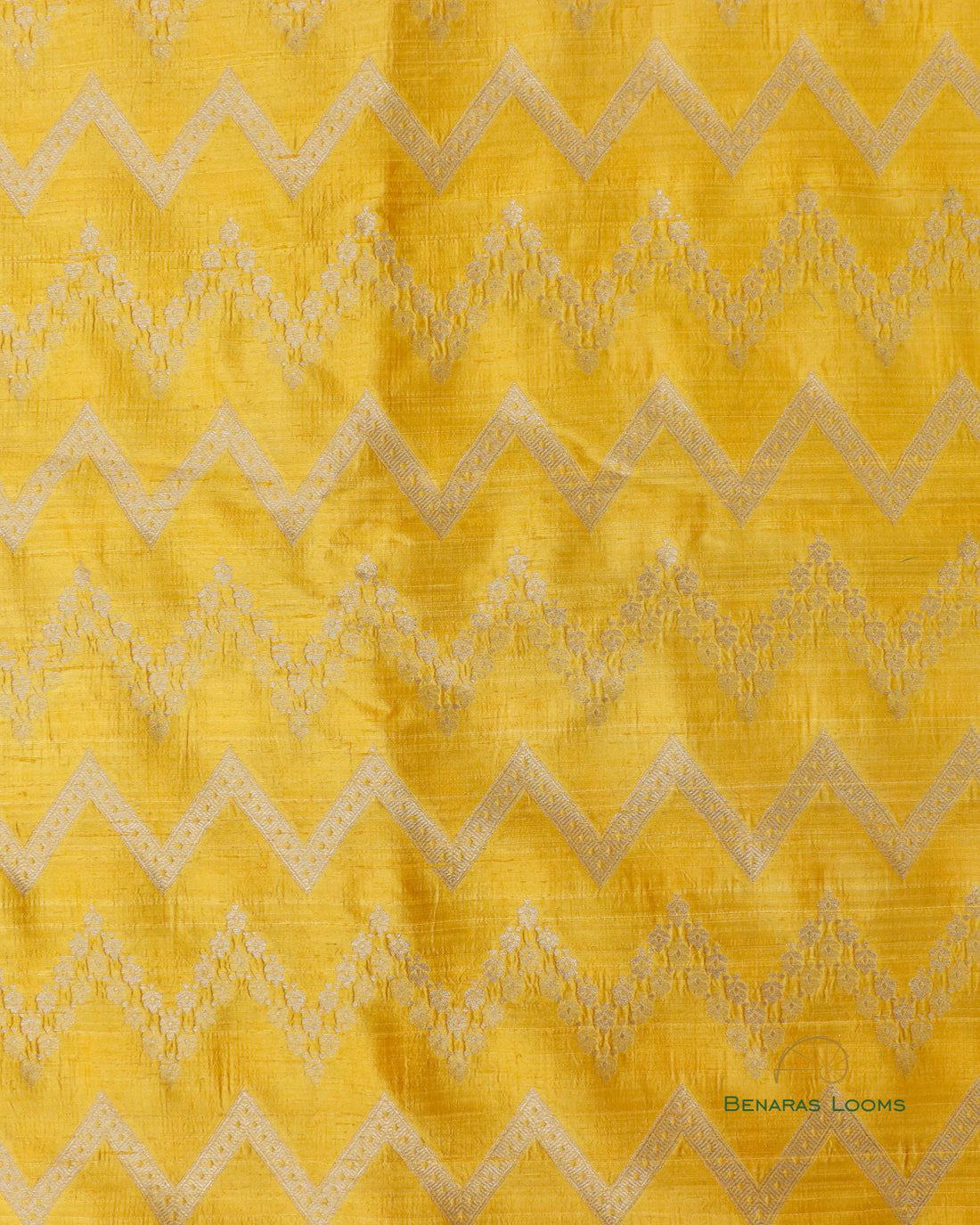 Yellow Pure Raw Silk Handwoven Fabric