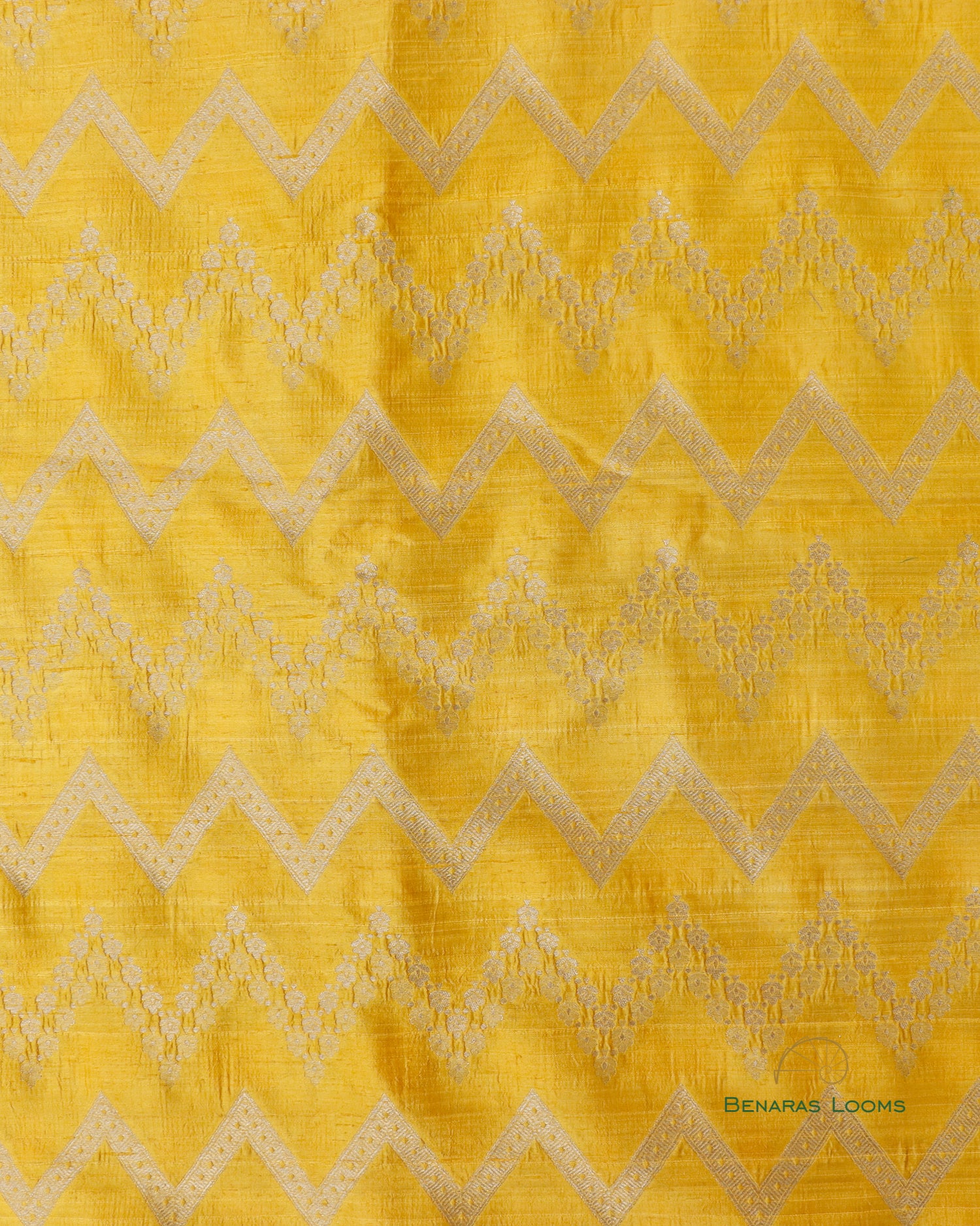 Yellow Pure Raw Silk Handwoven Fabric