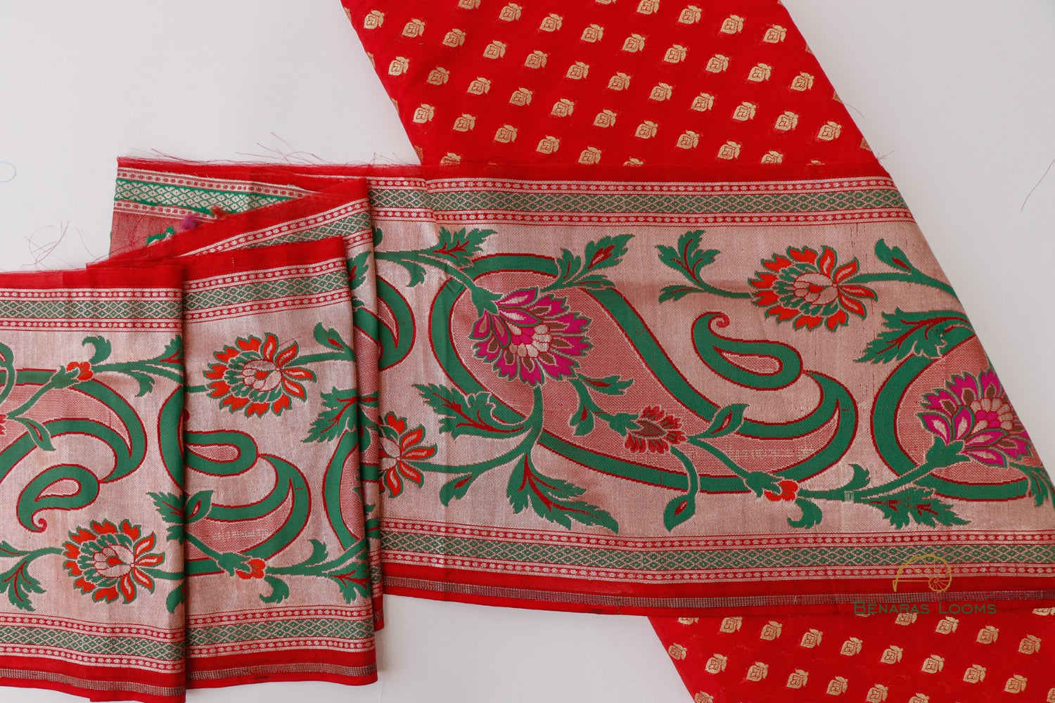 Red Banarasi Border 10 inch