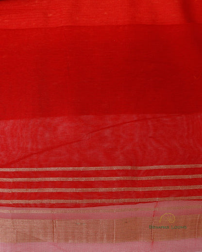 Red Handwoven Pure Dupion Silk Unstitched Suit Set