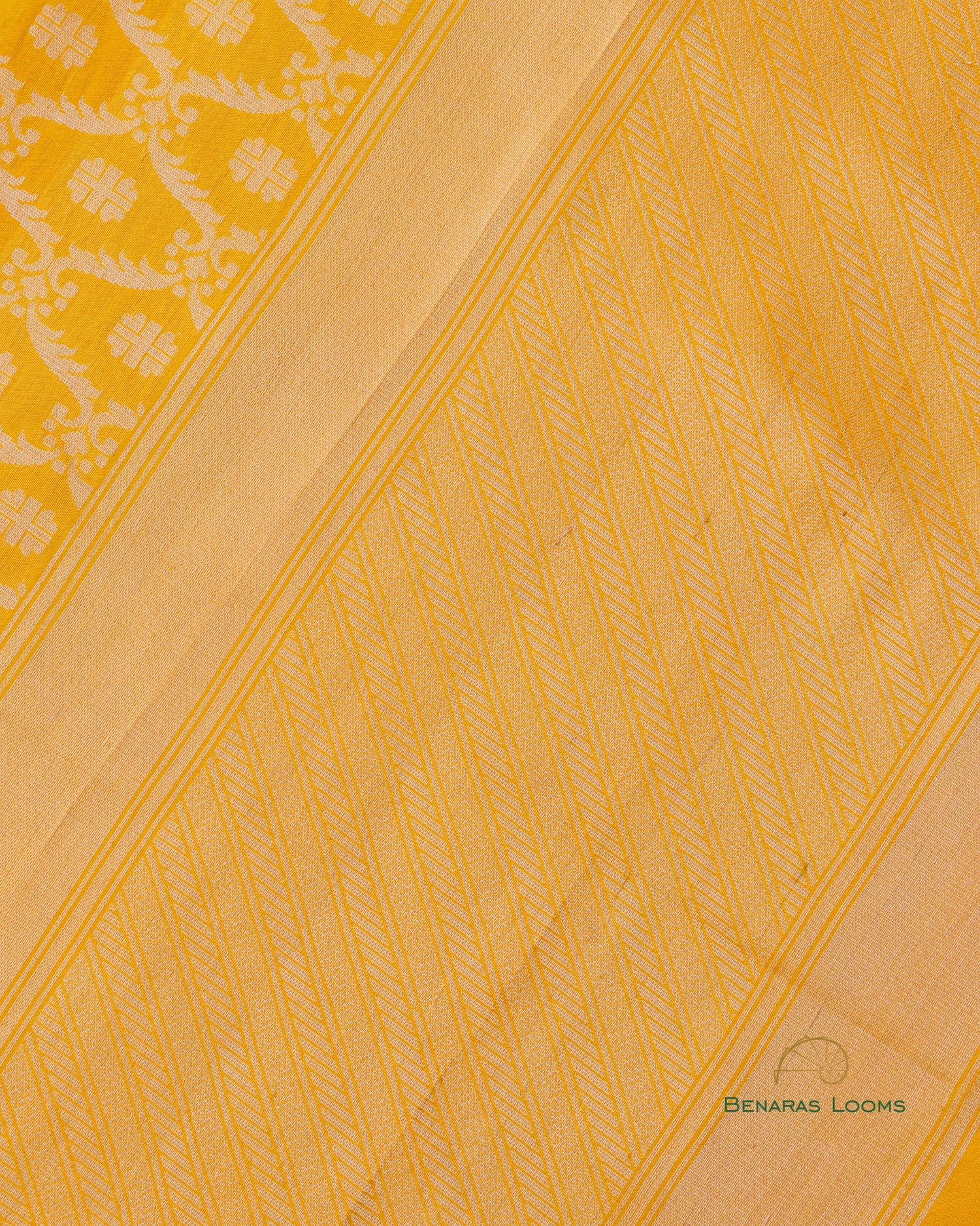 Yellow Handwoven Kataan Silk Benarasi Dupatta