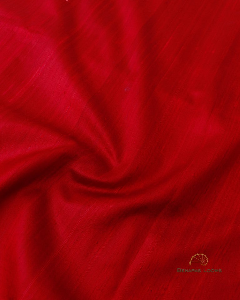Maroon Handwoven Pure Raw Silk Unstitched Suit Fabric