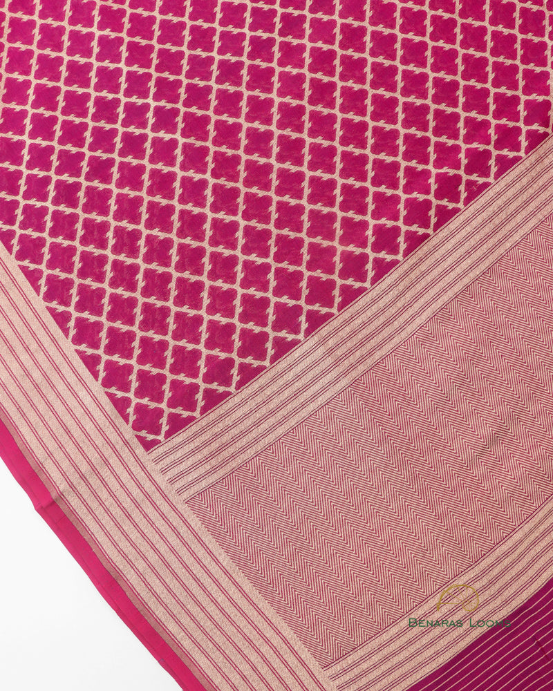 Purple Handwoven Pure Silk Banarasi Dupatta