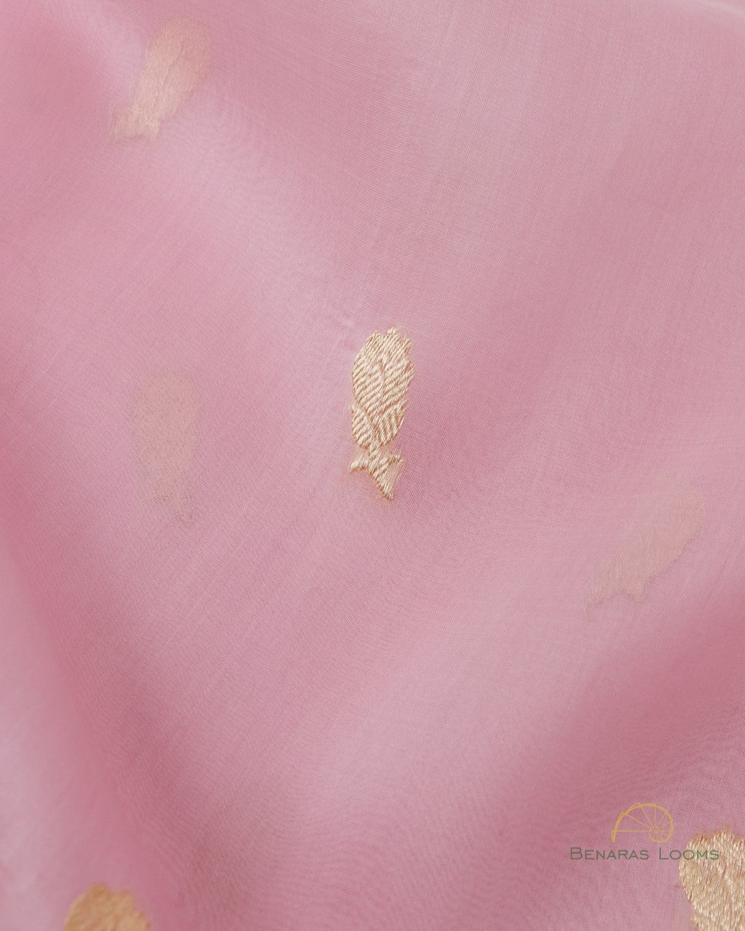Pink Handwoven Pure Kora Silk Banarasi Saree