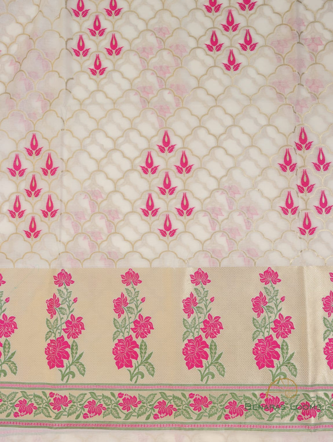 Dyeable Handwoven Pure Kora Cotton Banarasi Suit Fabric