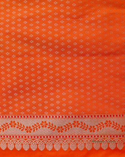 Green Handwoven Pure Kataan Silk Kadhua Jangla Banarasi Saree