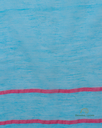 Blue Handwoven Cotton Silk Tantuj Saree
