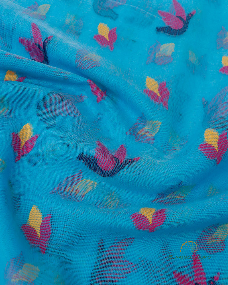 Blue Handwoven Cotton Silk Tantuj Saree