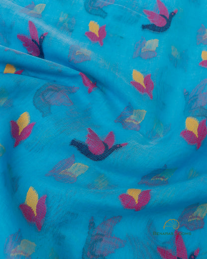 Blue Handwoven Cotton Silk Tantuj Saree