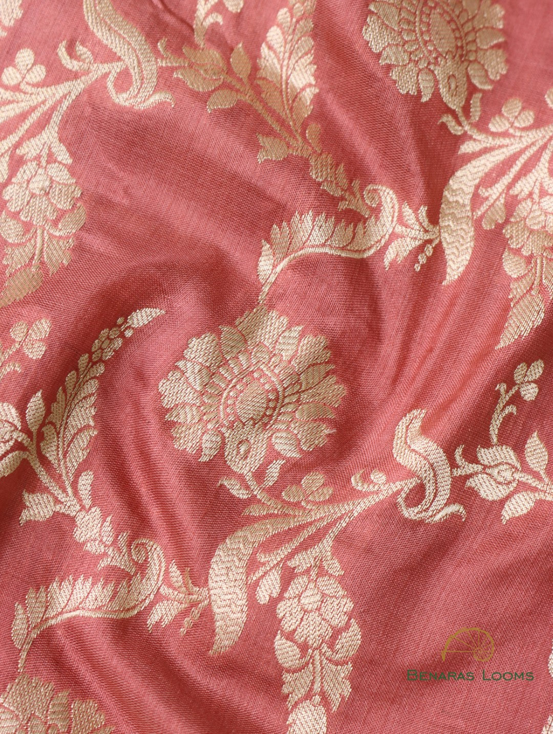 Peach Handwoven Pure Silk Banarasi Saree