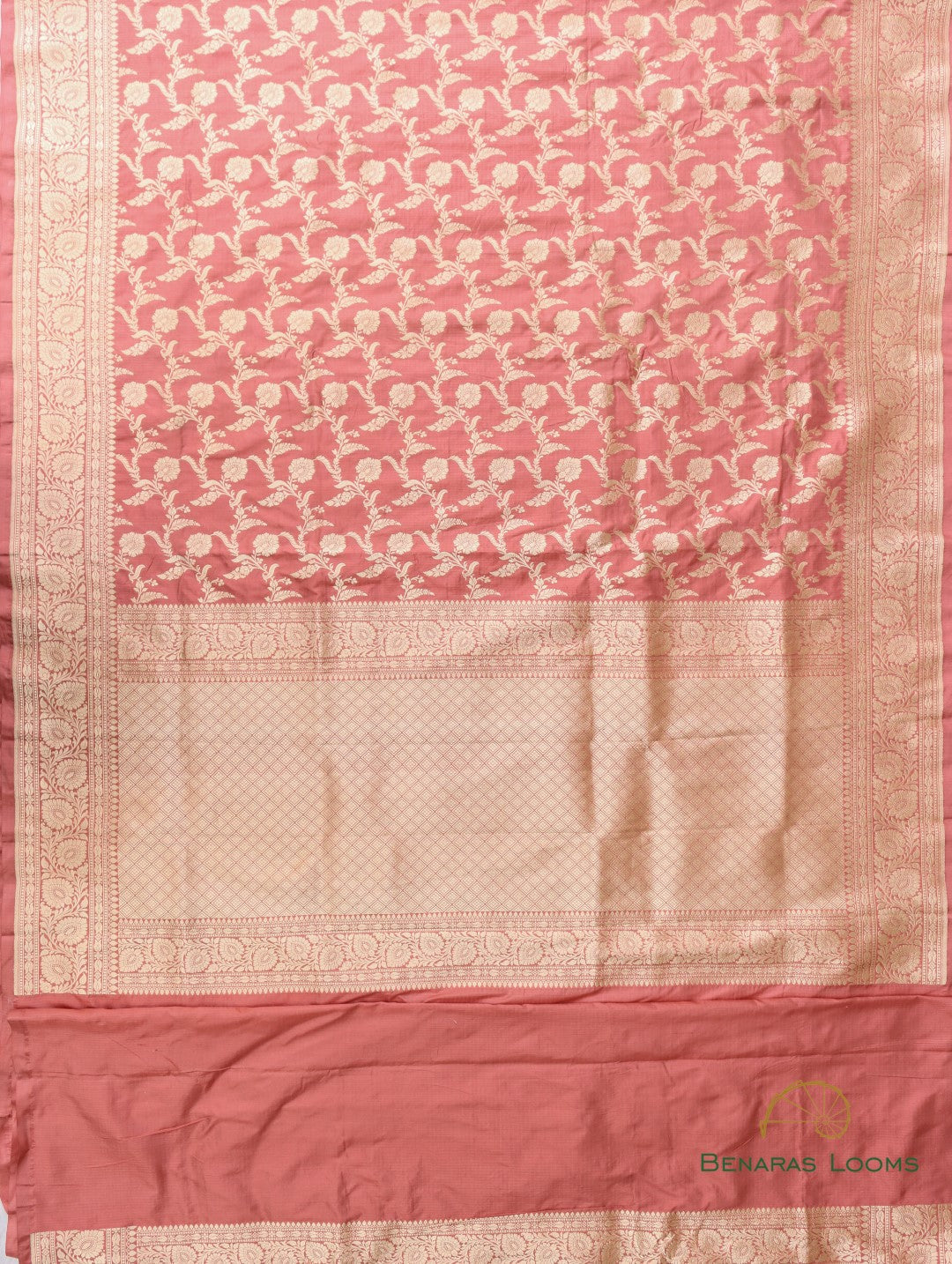 Peach Handwoven Pure Silk Banarasi Saree