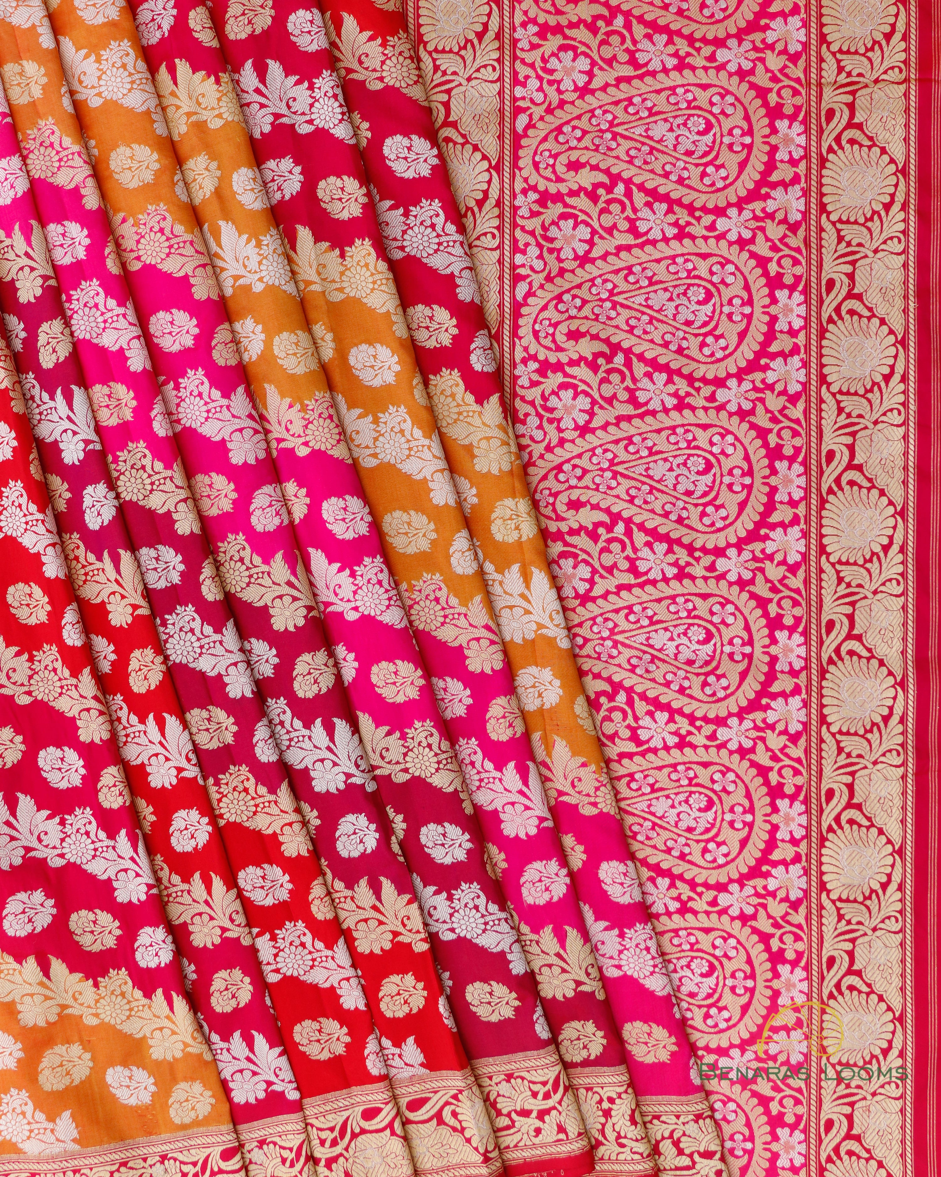 Rangkaat Handwoven Pure Kadhua Jangla Kataan Silk Saree