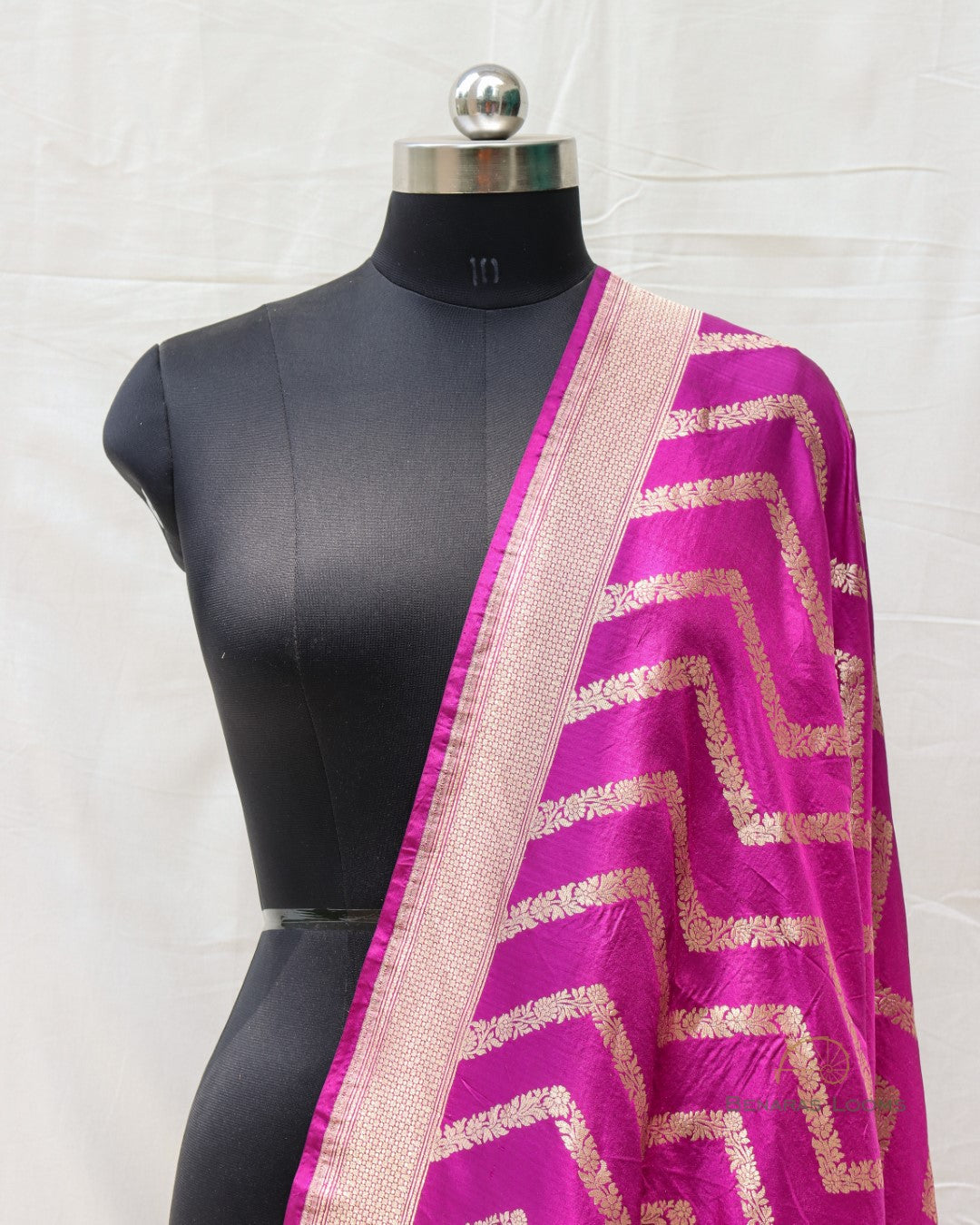Purple Handwoven Pure Silk Banarasi Dupatta