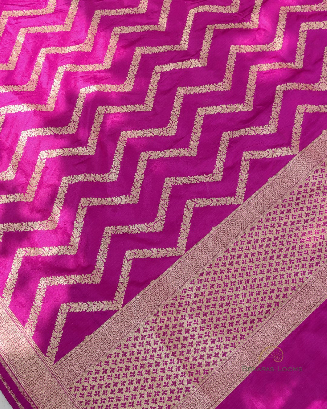 Purple Handwoven Pure Silk Banarasi Dupatta