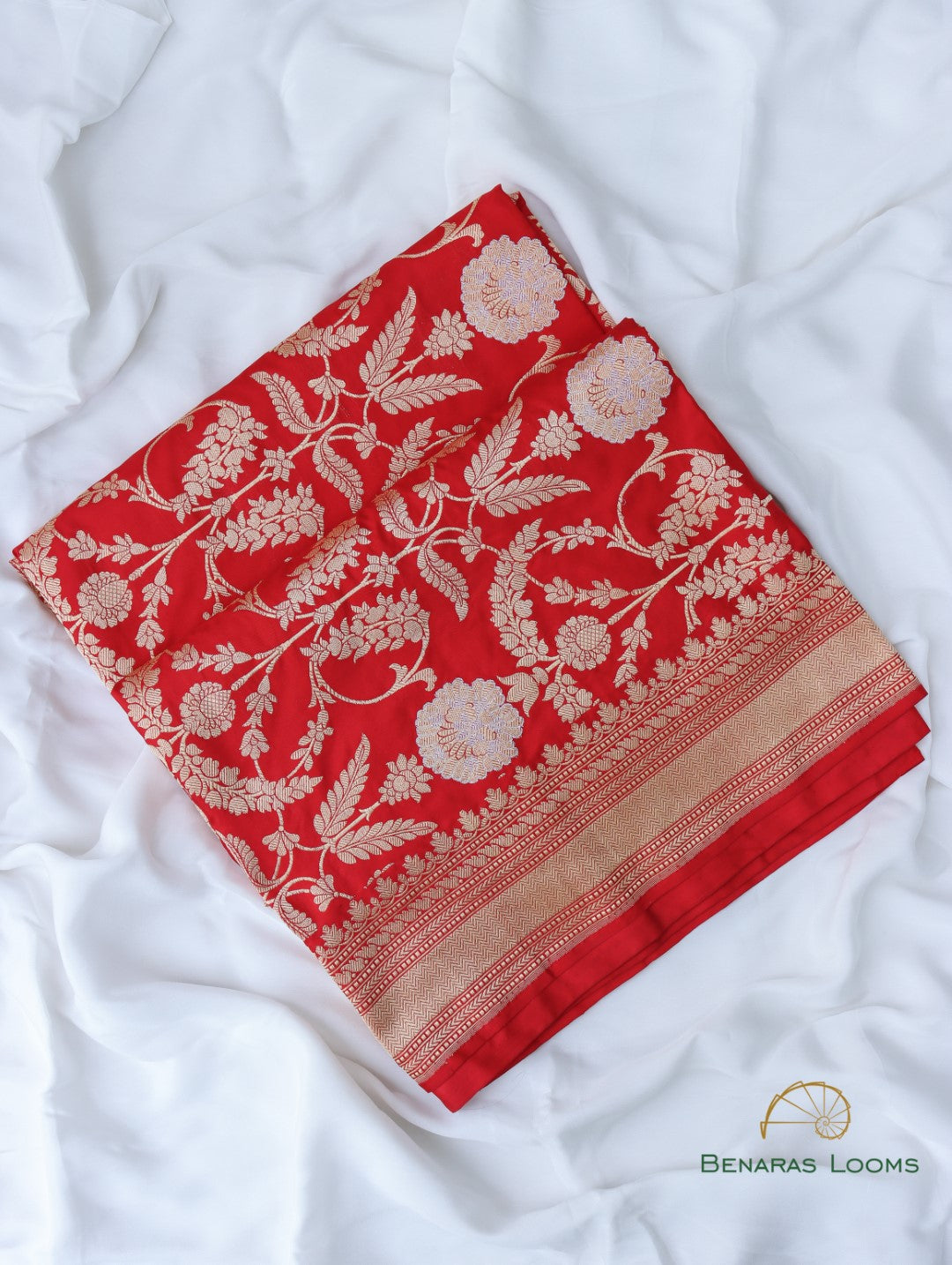 Red Handwoven Pure Kataan Silk Banarasi Saree
